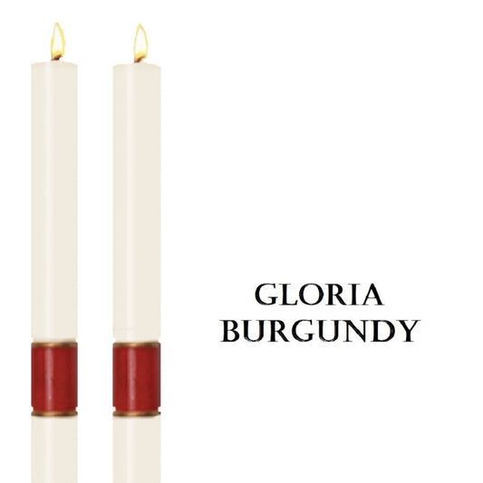 dadant-candle-gloria-series-burgundy-side-altar-candles-set-of-2-candles-gloria