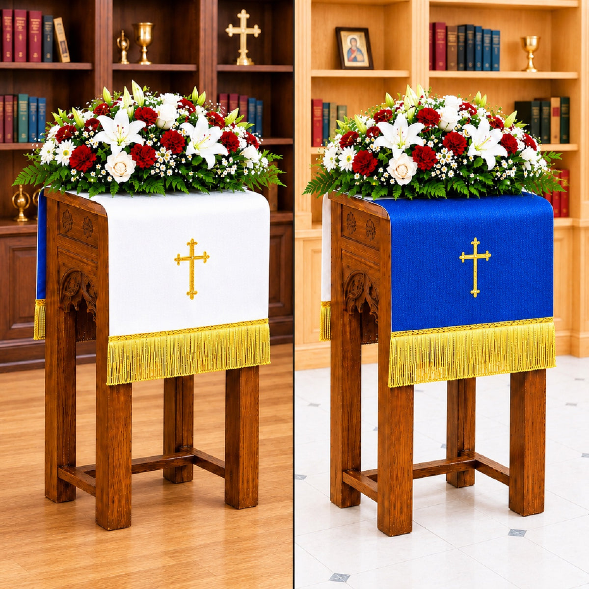 murphy-36l-reversible-white-blue-embroidered-flower-stand-cover-12057mr