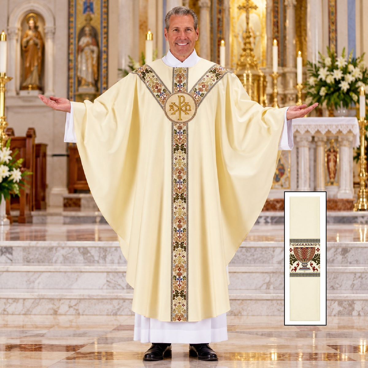 R.J. Toomey Coronation Collection Chasuble with Inner Stole