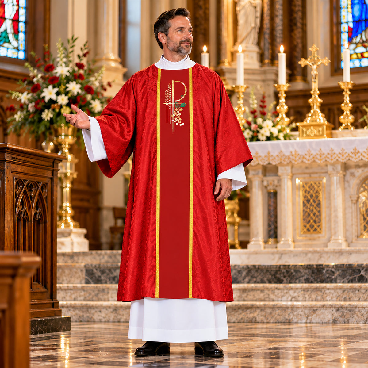 Advent Special! R.J. Toomey Eucharistic Jacquard Collection Dalmatic with Inner Stole