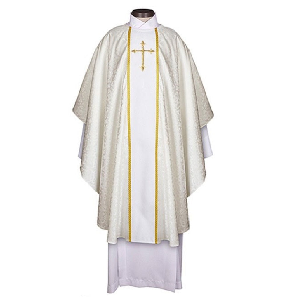 r-j-toomey-fleur-de-lis-cross-jacquard-collection-white-chasuble-with-inner-stole-yc780wht