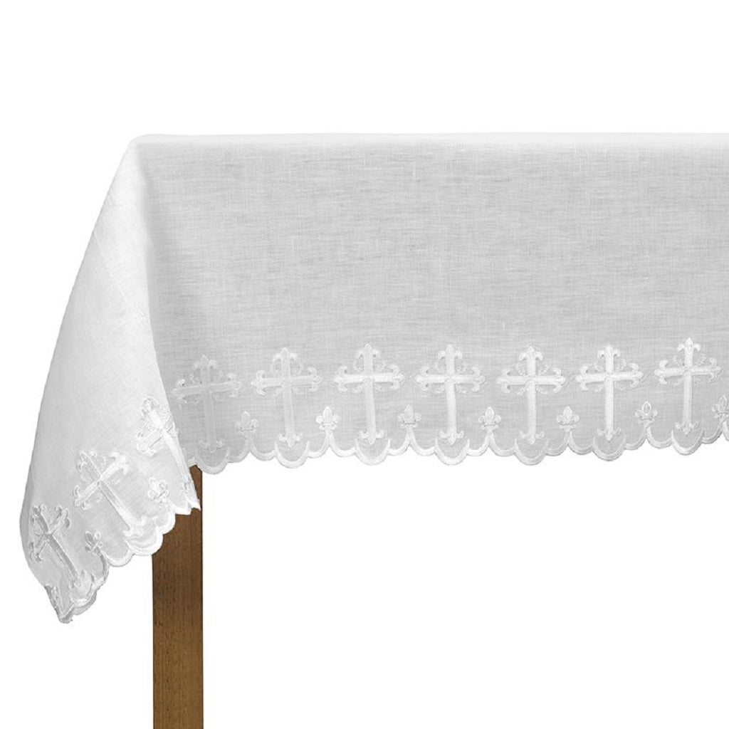 r-j-toomey-fleur-de-lis-cross-linen-altar-frontal-b4271