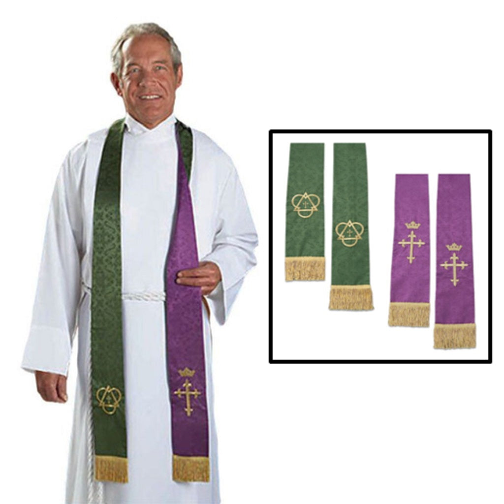 r-j-toomey-purple-green-jacquard-reversible-stole-lc022