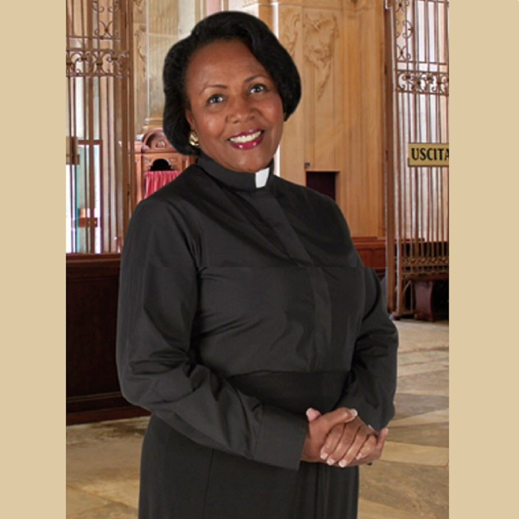 Plus Size Women's Clergy Wear Featuring The Ladies Clergy Dress Black With Modern Kente Cape Plus Size Women's Clergy Wear Featuring The Ladies Clergy Dress Black With Modern Kente Cape