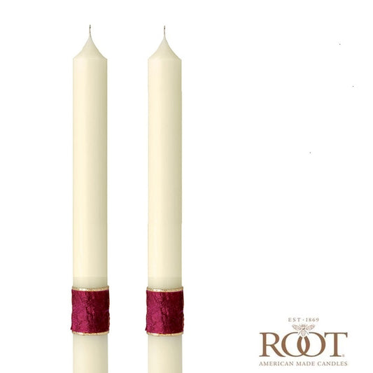 root-candle-custom-series-burgundy-side-altar-candles-set-of-2-candles-24abrg