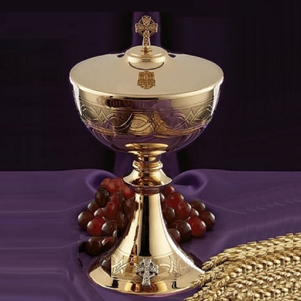 sudbury-brass-celtic-cross-ciborium-with-cover-jc717