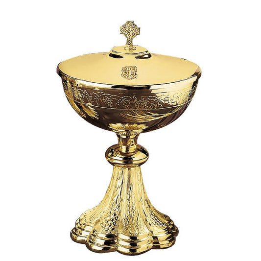 sudbury-brass-grapes-and-wheat-ciborium-with-celtic-cross-cover-mc349