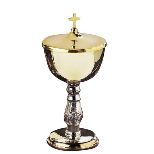 sudbury-brass-two-tone-ciborium-with-cross-cover-ec506