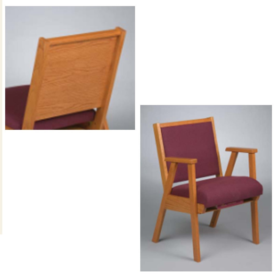 Imperial Woodworks Model #87 33"H Stackable Wood Chair with Armrest