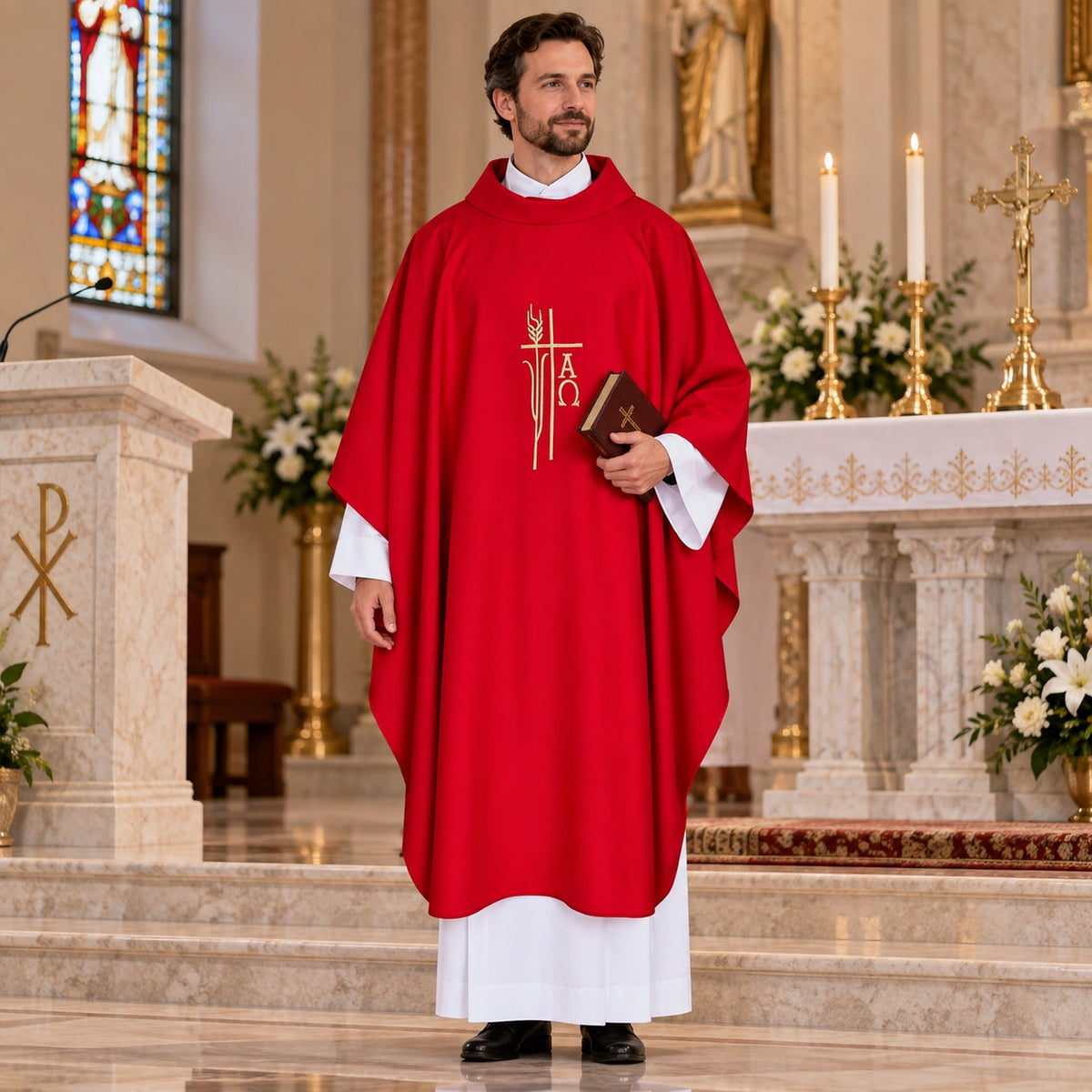 R.J. Toomey Alpha Omega Collection Monastic Chasuble with Inner Stole