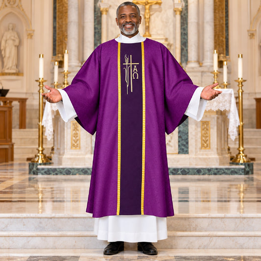 Advent Special!  R.J. Toomey Alpha Omega Jacquard Collection Dalmatic with Inner Stole