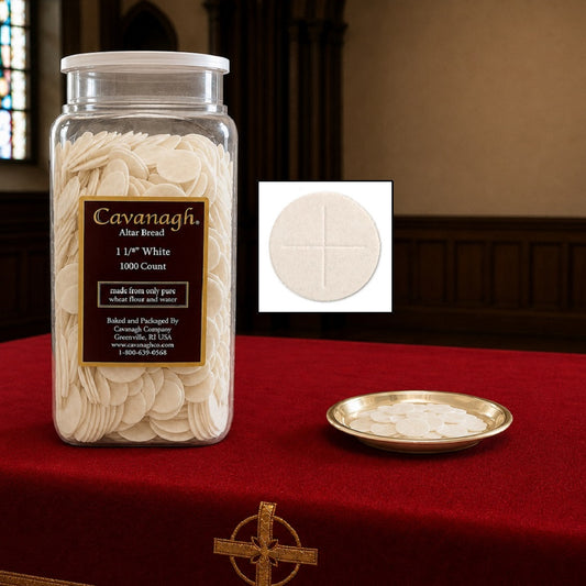 Cavanagh 1-1/8"D White Communion Altar Breads - Container of 1,000 Altar Breads