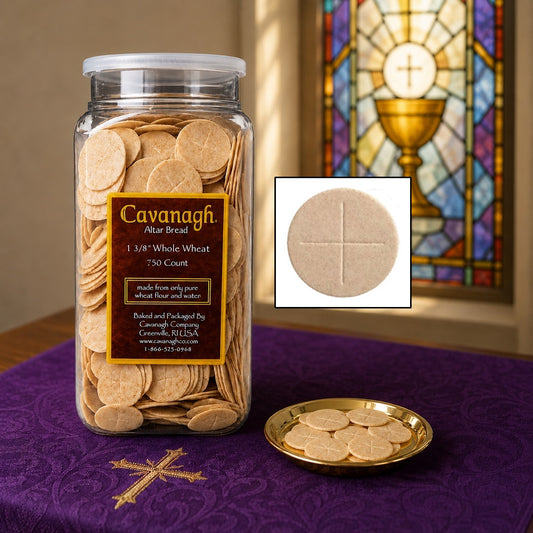 Cavanagh 1-3/8"D Whole Wheat Communion Altar Breads - Case of 15,000 Altar Breads