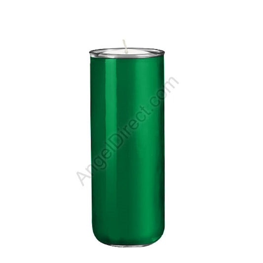 dadant-candle-no-3-green-6-day-open-mouth-glass-devotional-candle-case-of-12-candles-210400