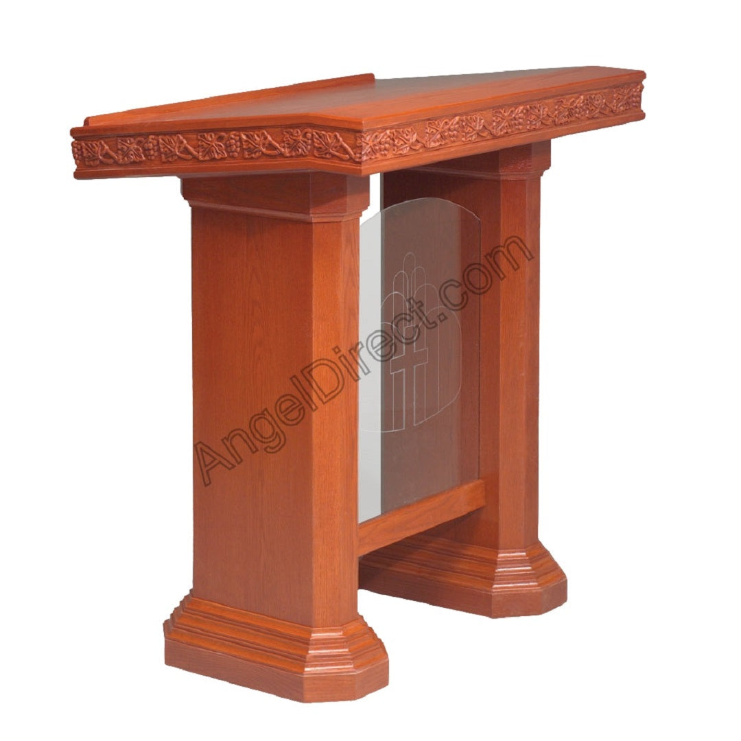 Imperial Woodworks 500 Series Pulpit 43'H with Wide Platform and Carved ...