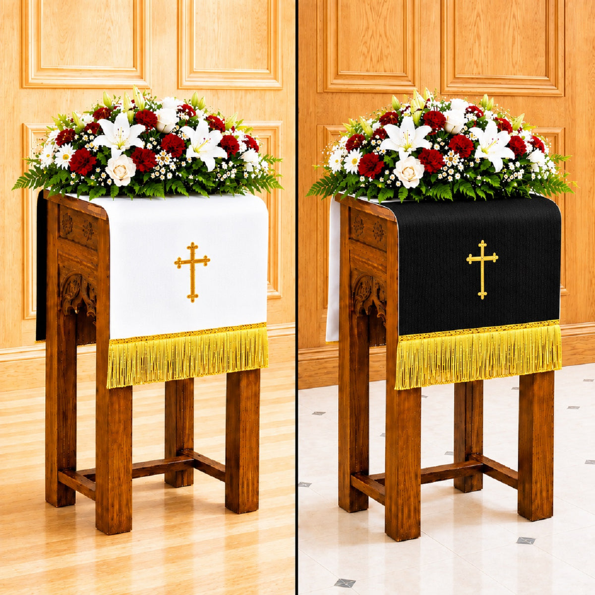 murphy-36l-reversible-white-black-embroidered-flower-stand-cover-12170mr