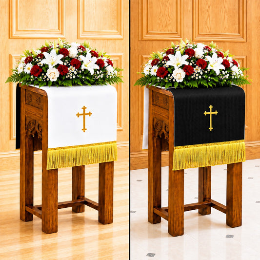 murphy-36l-reversible-white-black-embroidered-flower-stand-cover-12170mr