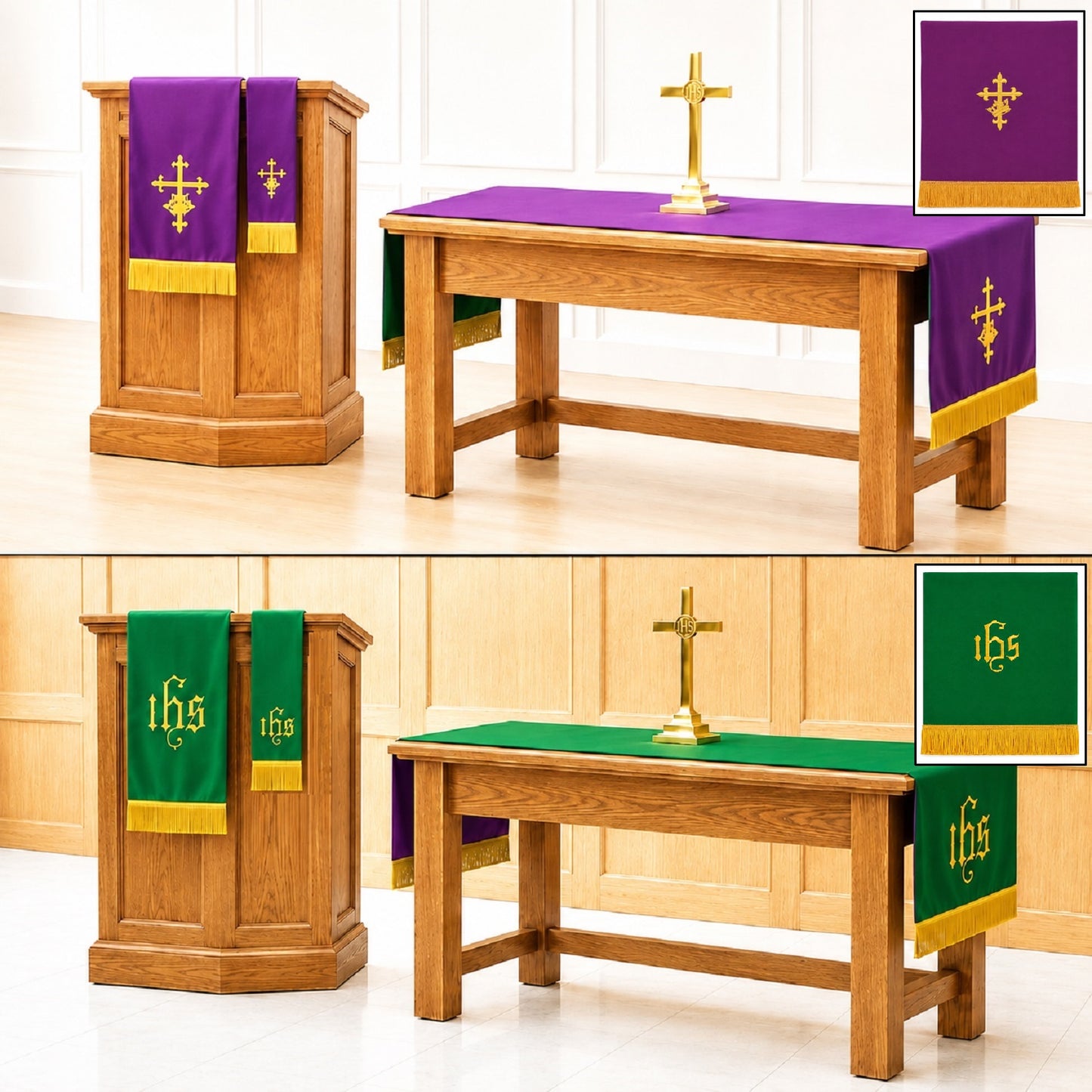 murphy-80w-reversible-purple-green-three-piece-embroidered-table-runner-parament-set-kc139