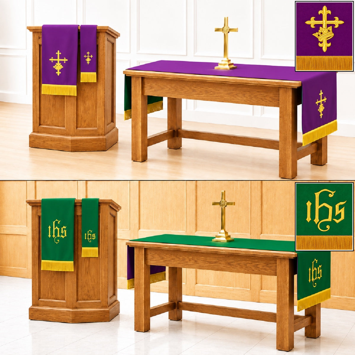 murphy-80w-reversible-purple-green-three-piece-embroidered-table-runner-parament-set-kc139