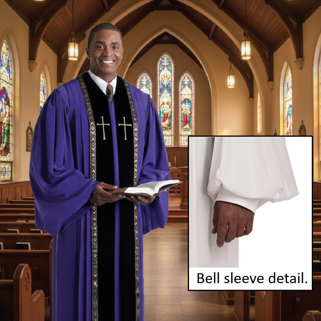 Murphy RT Wesley Collection Embroidered Men's Purple Peachskin Pulpit ...