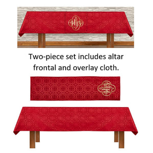 R.J. Toomey Avignon Collection Red Altar Frontal and Overlay Cloth