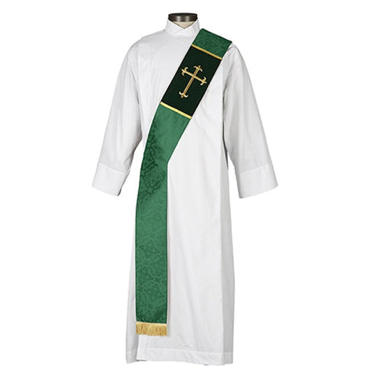 r-j-toomey-fleur-de-lis-cross-collection-green-deacon-stole-d3145grn