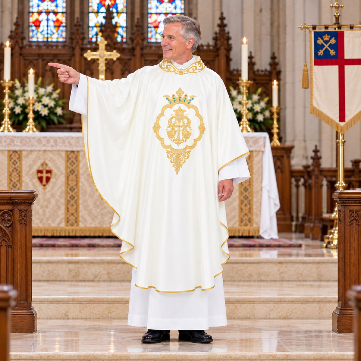 R.J. Toomey Marian Gold-Embroidered Collection Chasuble with Inner Stole