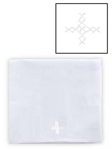 Abbey Brand Linen/Cotton White Cross Corporal - Pack of 3 Linens