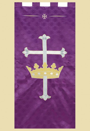 R.J. Toomey Maltese Cross Series "Cross with Crown" 2'W X 4'H Worship Banner