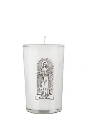 Dadant Candle Divine Mercy 24-Hour Glass Prayer Candle - Case of 12 Candles