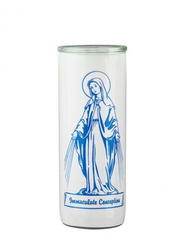 Dadant Candle Immaculate Conception Glass Globe - Case of 12 Globes