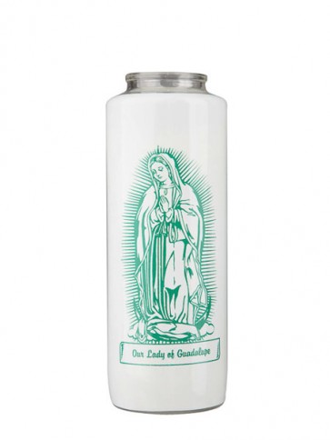 Dadant Candle Our Lady of Guadalupe 6-Day, Glass Devotional Candle - Case of 12 Candles