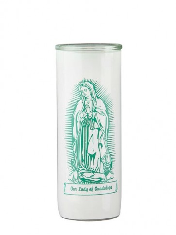 Dadant Candle Our Lady of Guadalupe Glass Globe - Case of 12 Globes
