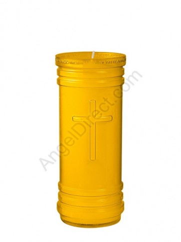 Dadant Candle P-Series Amber, 5-1/2 Day, Plastic Devotional Candle - Case Of 24 Candles