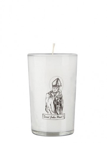 Dadant Candle Saint John Paul II 24-Hour Glass Prayer Candle - Case of 12 Candles