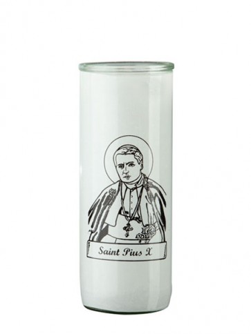 Dadant Candle Saint Pius X Glass Globe - Case of 12 Globes