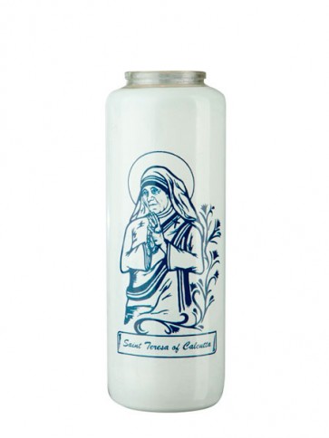 Dadant Candle Saint Teresa of Calcutta 6-Day, Glass Devotional Candle - Case of 12 Candles