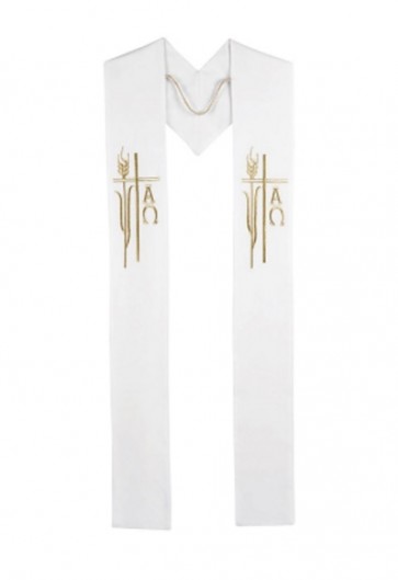 R.J. Toomey Alpha Omega Collection White Overlay Stole