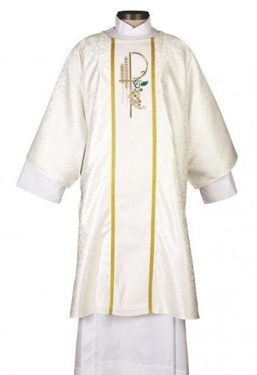 R.J. Toomey Eucharistic Jacquard Collection White Dalmatic with Inner Stole