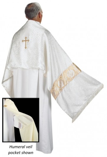 R.J. Toomey Gold Medallion Collection White, Fully-Lined Humeral Veil