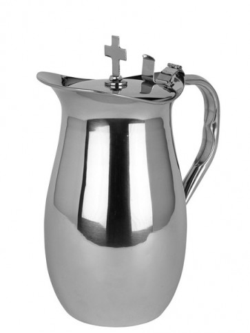 Sudbury Brass Stainless Steel Flagon with Cross Cover