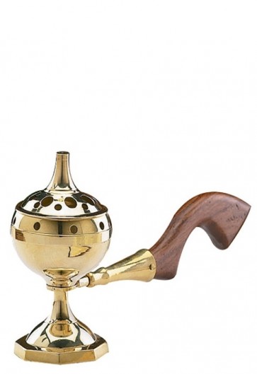 Sudbury Brass Incense Burner with Wood Handle