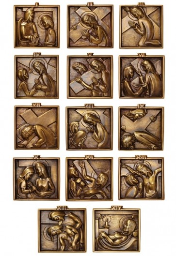 Sudbury Brass Stations of the Cross Series Set of 14 Brass Plaques