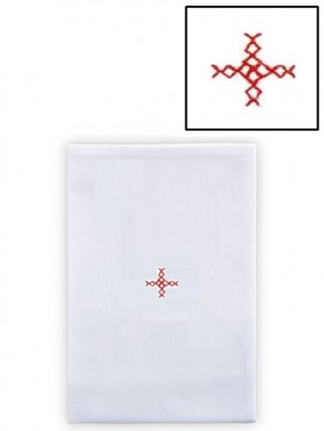 Abbey Brand Linen/Cotton Red Cross Lavabo Towel - Pack of 3 Linens