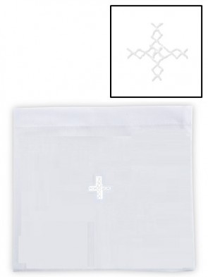 Abbey Brand Linen/Cotton White Cross Chalice Pall with Insert - Pack of 3 Linens