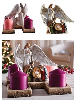 Avalon Gallery 10"H Two-Piece Nativity Advent Candleholder