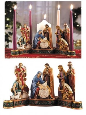 Avalon Gallery 7-1/2"H Nativity Advent Candleholder
