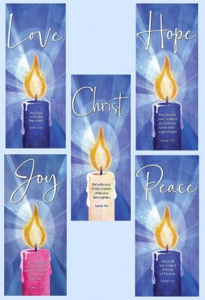 Celebration Banners Advent Candle Series 23"W X 63"H Set of Five Worship Banners