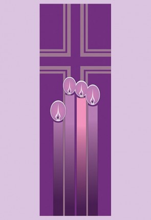 Celebration Banners All Seasons Series "Advent Candles" 3'W X 9'H Worship Banner