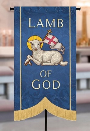 Celebration Banners Call Him By Name Series "Lamb of God" 3-1/2'W X 5'H Worship Banner